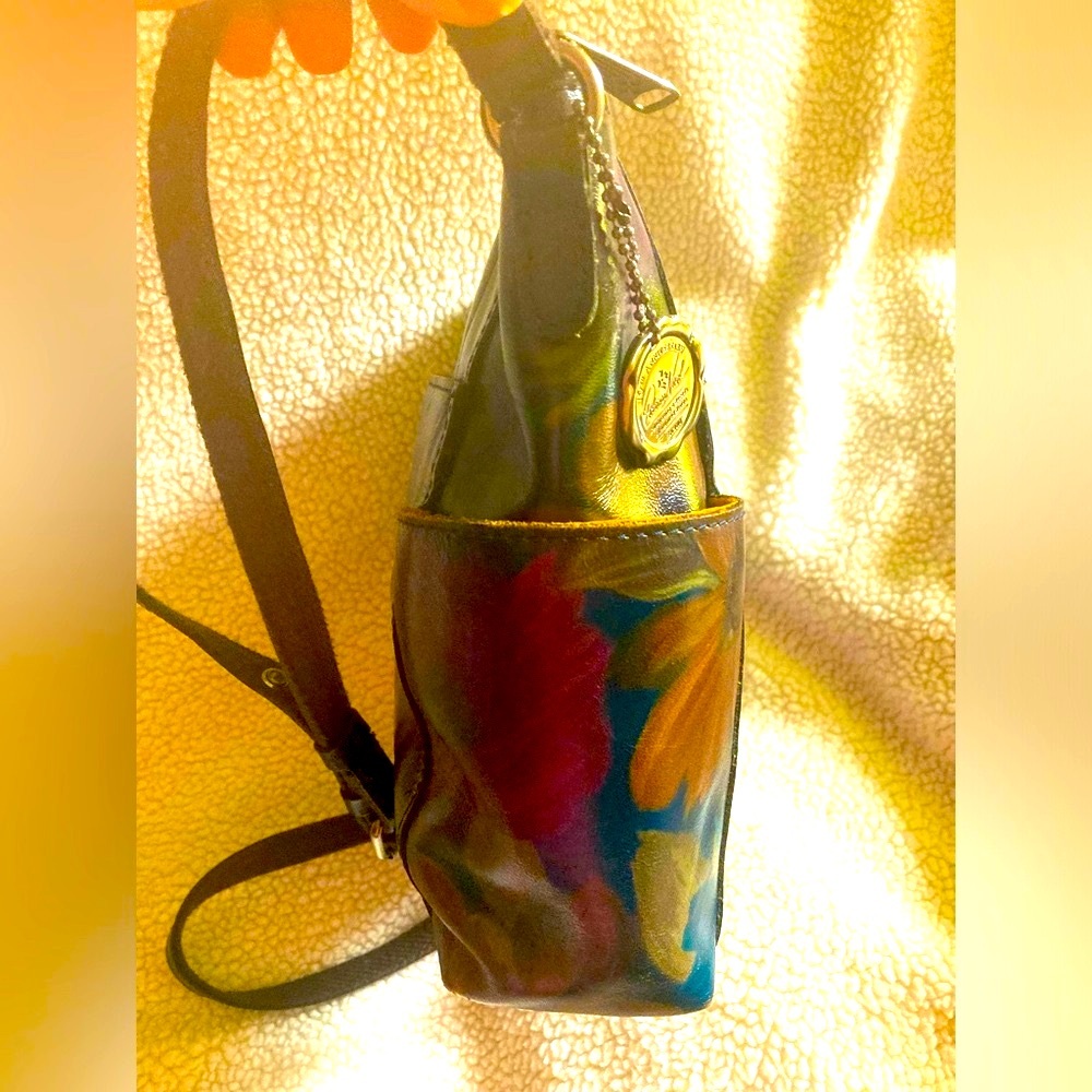 Vintage Patricia Nash Peruvian Painting Floral Leather Crossbody Bag & Wallet - Picture 8 of 16